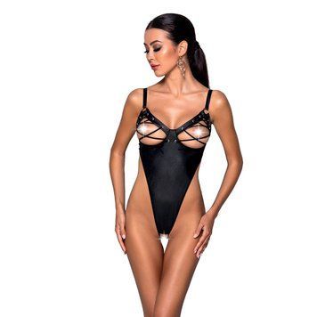 Боді з екошкіри Passion CELIN BODY L/XL, black, з доступом, відкритий SO6403 фото