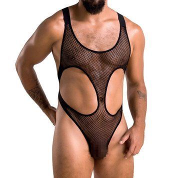 Чоловіче сітчасте боді Passion 040 LEON XXL/XXXL Black, сітка, резинки SO7593 фото